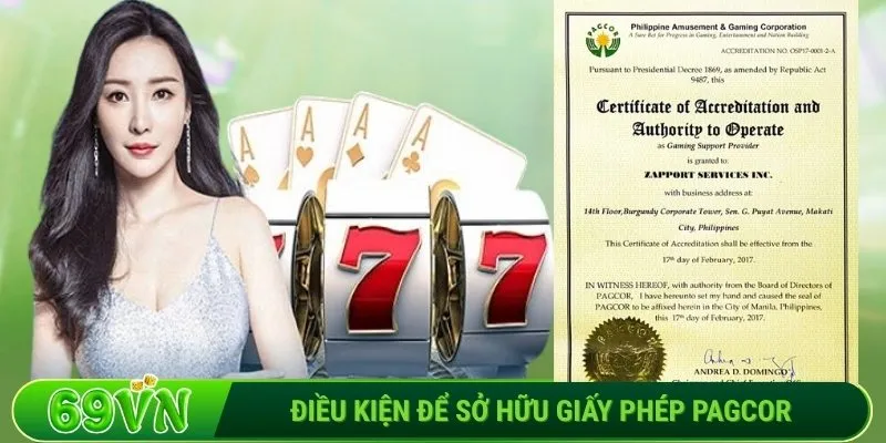 Điều kiện để sở hữu giấy phép PAGCOR