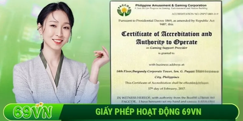 Giấy phép hoạt động 69VN_ Tấm vé vàng để cược thủ chốt kèo