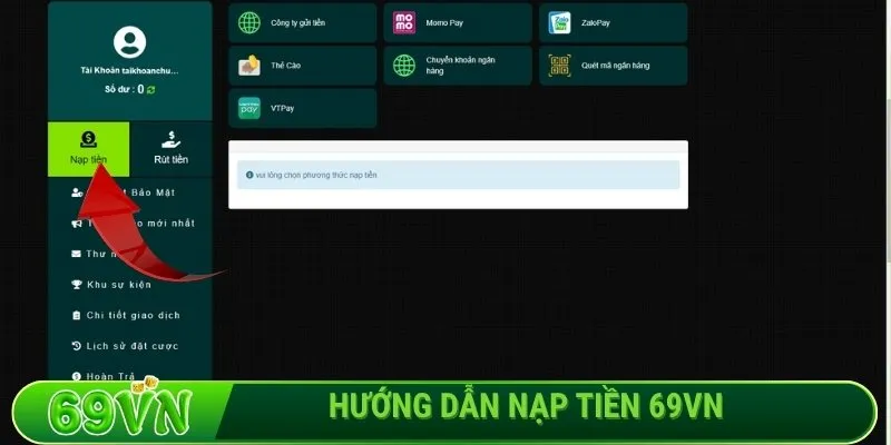 Hướng dẫn nạp tiền 69VN